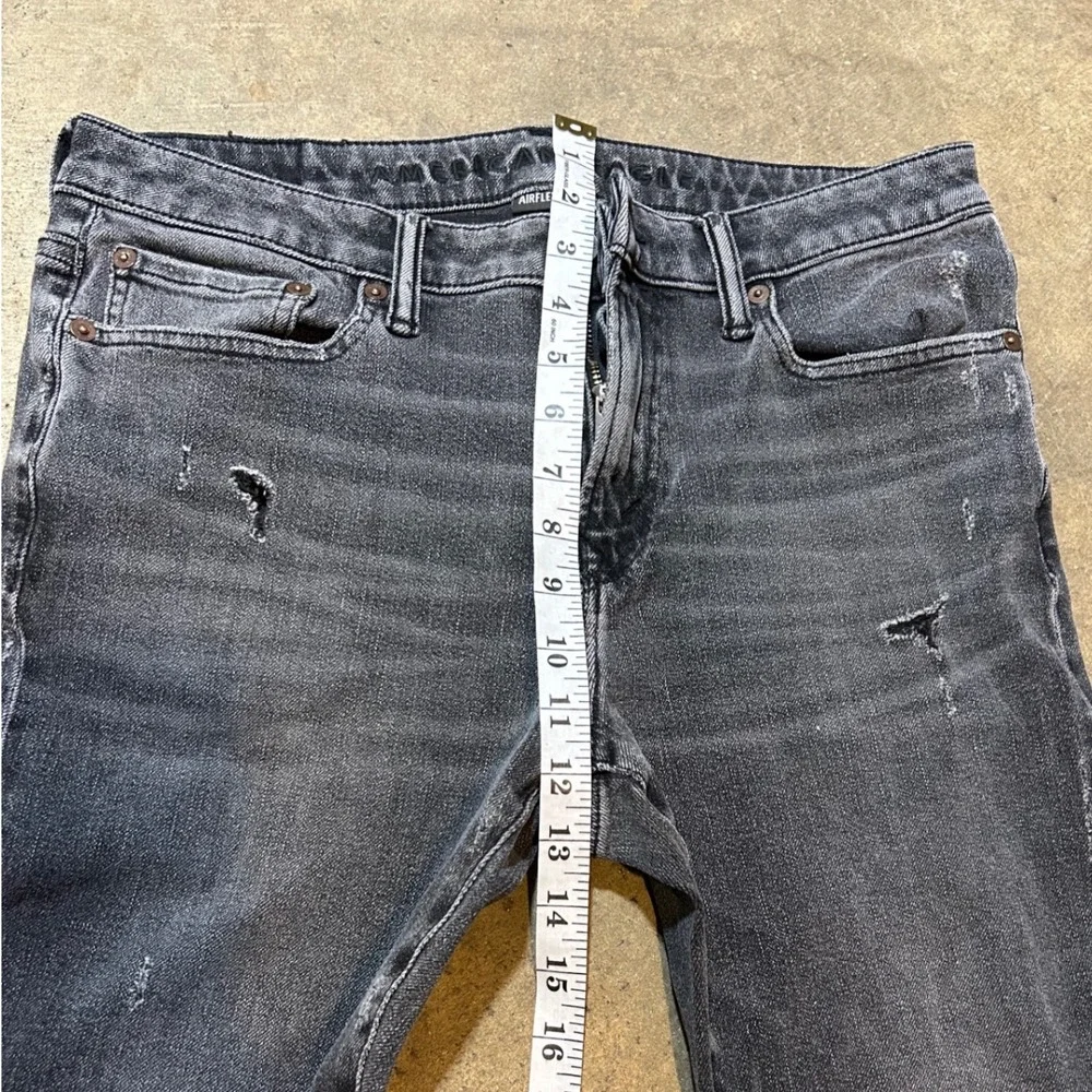 American Eagle Airflex 360 Slim Distressed Jeans 32x32 Washed Black 03/21 5867